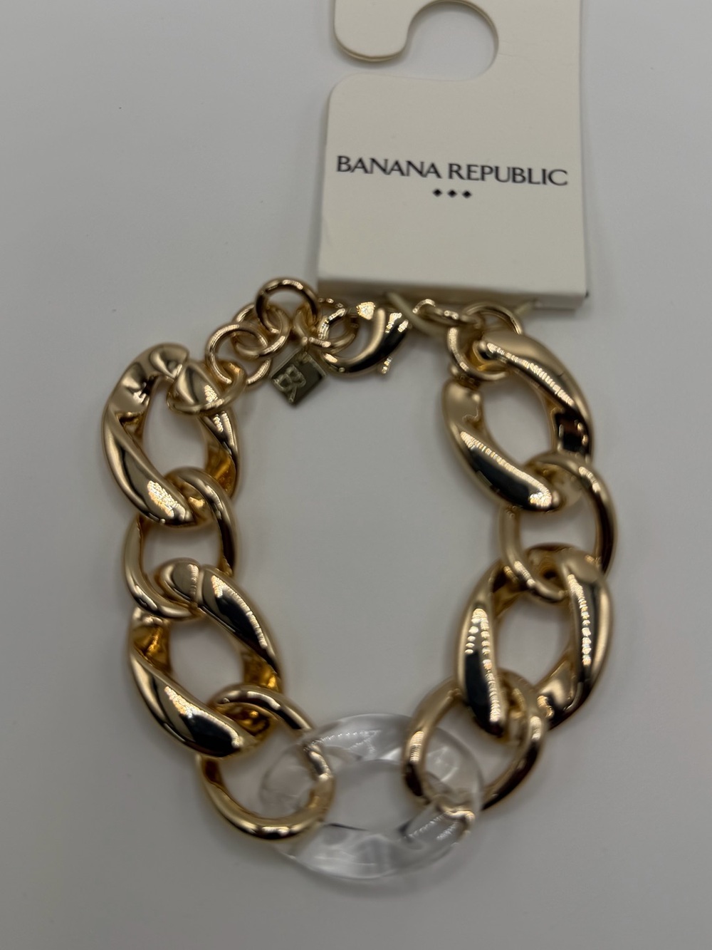 Banana Republic Gold-Tone Chain Bracelet with Clear Link